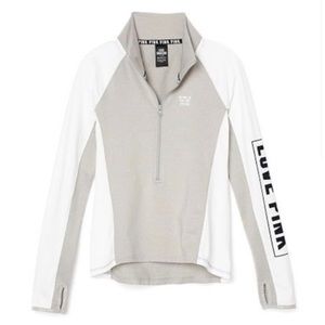 VS PINK Gray/White Ultimate 3/4 Zip Jacket
